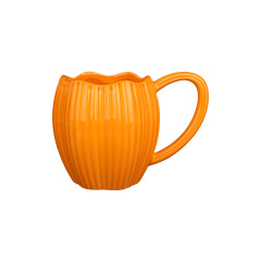 Wholesale Ribbed Petal Ceramic Tableware Set, Scalloped Edge Bowls and Plates with Mugs for Home Hotel Restaurant