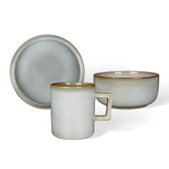 Wholesale Speckled & Checkerboard Ceramic Tableware Set, Modern Minimalist Bowls and Plates Dinnerware for Home Hotel Restaurant