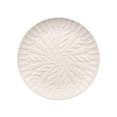 Wholesale Knitted Embossed Ceramic Tableware Set, Cable Knit Pattern Dinnerware with Mugs, Bowls and Plates for Home Hotel Restaurant