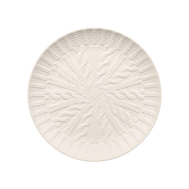 Wholesale Knitted Embossed Ceramic Tableware Set, Cable Knit Pattern Dinnerware with Mugs, Bowls and Plates for Home Hotel Restaurant