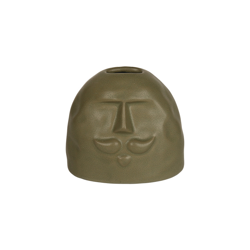Wholesale Abstract Face Ceramic Reed Diffuser Bottle, Matte Glaze Aroma Bottle with Facial Sculpture Design for Home Hotel Decor
