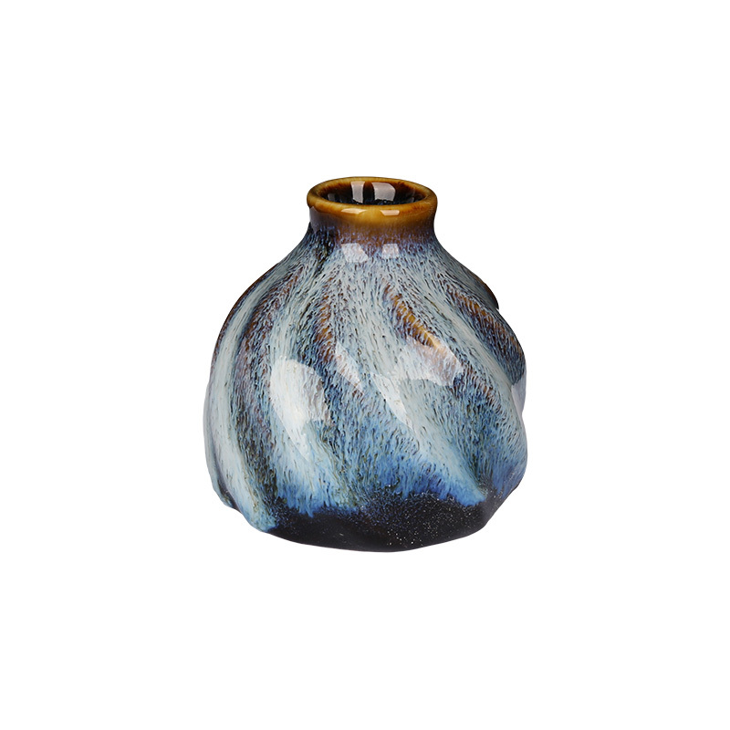 Wholesale Textured Ceramic Reed Diffuser Bottle, Embossed Leaf & Twisted Design Aroma Bottle for Home Fragrance & Hotel Decor