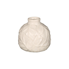 Wholesale Textured Ceramic Reed Diffuser Bottle, Embossed Leaf & Twisted Design Aroma Bottle for Home Fragrance & Hotel Decor