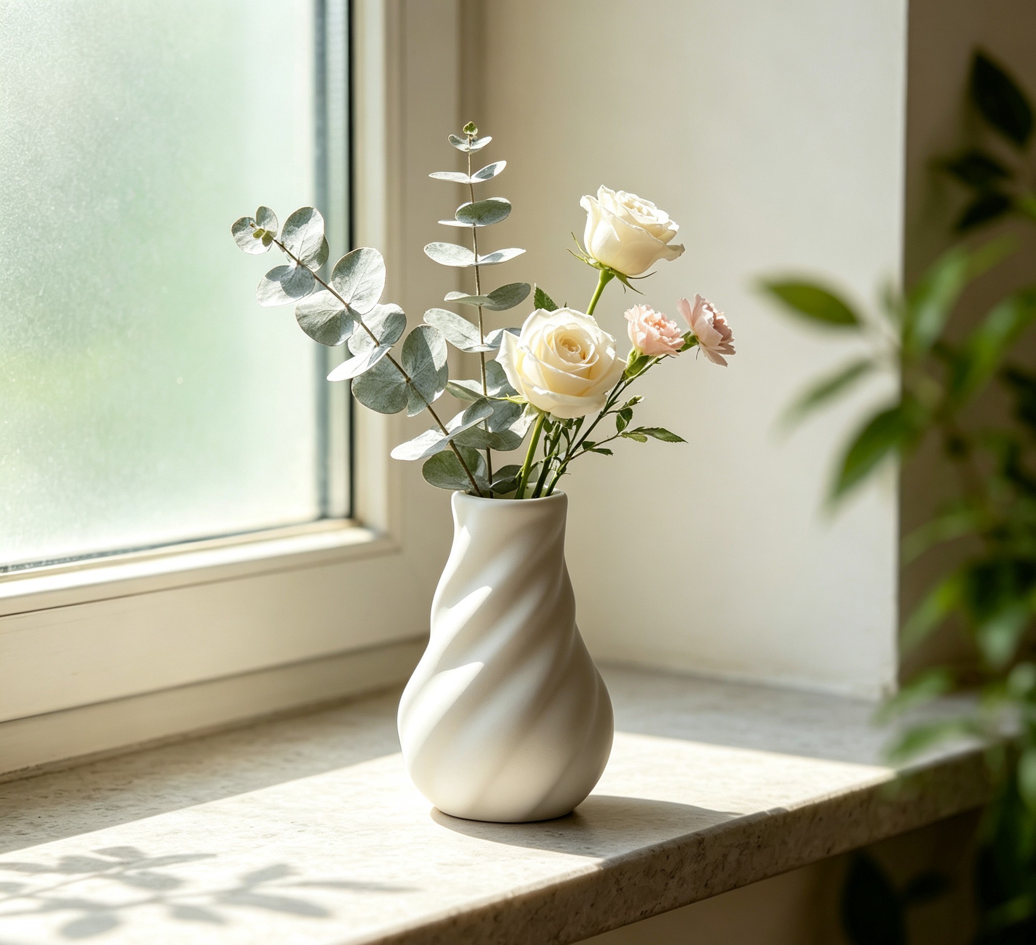 Wholesale Twisted White Ceramic Vase, Modern Minimalist Decorative Vase for Home Hotel Wedding & Dried Flower Arrangement