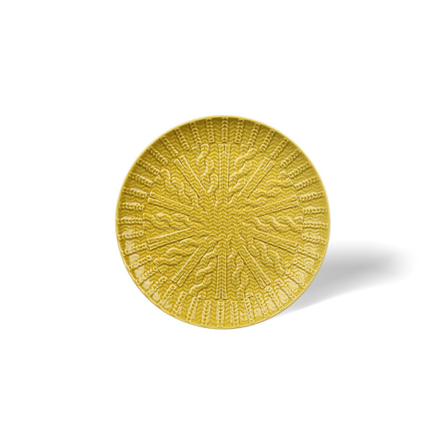 Wholesale Embossed Knitted Texture Ceramic Dinner Plates, Radial Ribbed Glazed Plates for Home Restaurant Hotel Supply