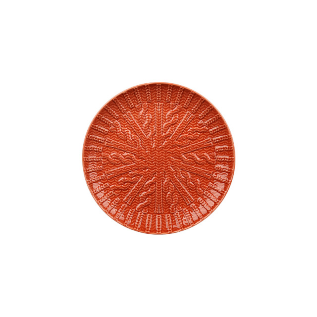 Wholesale Embossed Knitted Texture Ceramic Dinner Plates, Radial Ribbed Glazed Plates for Home Restaurant Hotel Supply