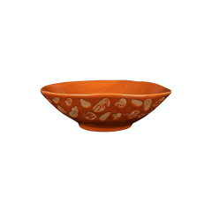 Wholesale Hand-Painted Reactive Glaze Ceramic Bowl, Irregular Rim Stoneware Salad Bowl for Home Hotel Restaurant Supply