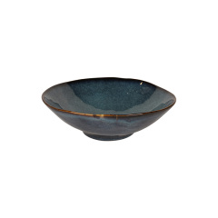Wholesale Hand-Painted Reactive Glaze Ceramic Bowl, Irregular Rim Stoneware Salad Bowl for Home Hotel Restaurant Supply