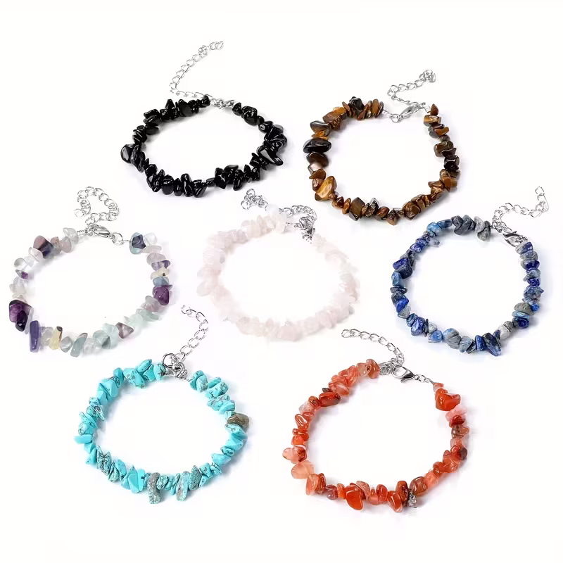 Gemstone Stone Elastic Bracelet