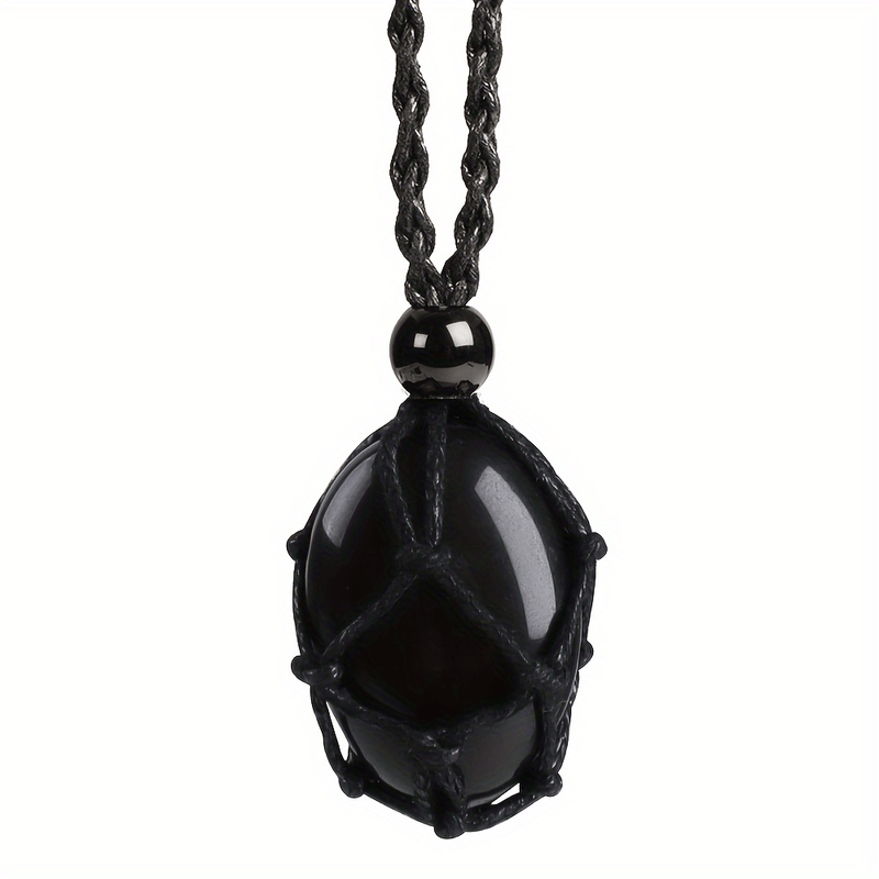 Energy Pendant, Energy Accessories,Amethyst Amethyst Necklace for Men & Women - Handmade Bohemian Stone Pendant with Adjustable Cord, Raw Purple Synthetic Gems Jewelry Gift for Valentine’s/Mother’s/Father’s Day, Year-Round Wear (No Plating)