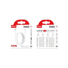 Câble USB Lightning 1M - d-power F6000 - Charge Rapide et Synchronisation de Données - Compatible avec iPhone 14/13/12/11/XS/XR/8/7/6S, iPad, iPod - Protection Contre les Surcharges - Blanc