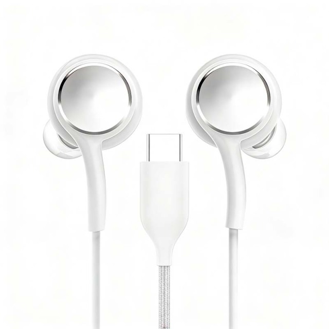 D-Power K6036 USB-C Wired Earphones, In-ear Headset with Mic & Controller, Compatible with Android, Black & White Available
