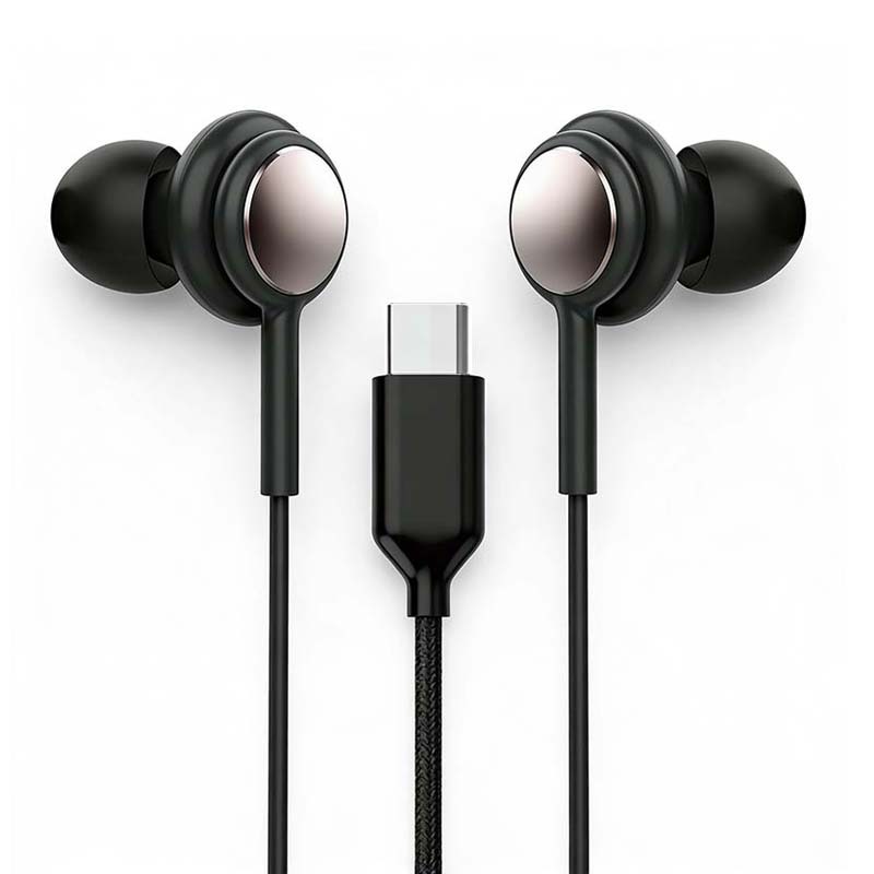 D-Power K6036 USB-C Wired Earphones, In-ear Headset with Mic & Controller, Compatible with Android, Black & White Available