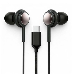 D-Power K6036 USB-C Wired Earphones, In-ear Headset with Mic & Controller, Compatible with Android, Black & White Available
