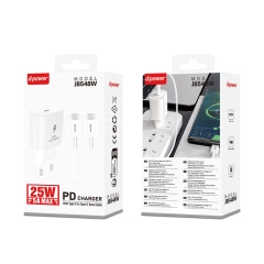 D-Power J8548 25W PD Fast Charger | Kit with USB-C to USB-C Cable | Compatible with Samsung/Apple/Android | CE Certified, Travel-Ready