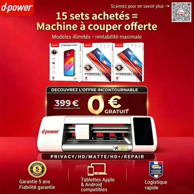 Machine de découpe multifonction offerte | 15 films protection téléphone, autocollant DIY personnalisé, coupe toutes dimensions