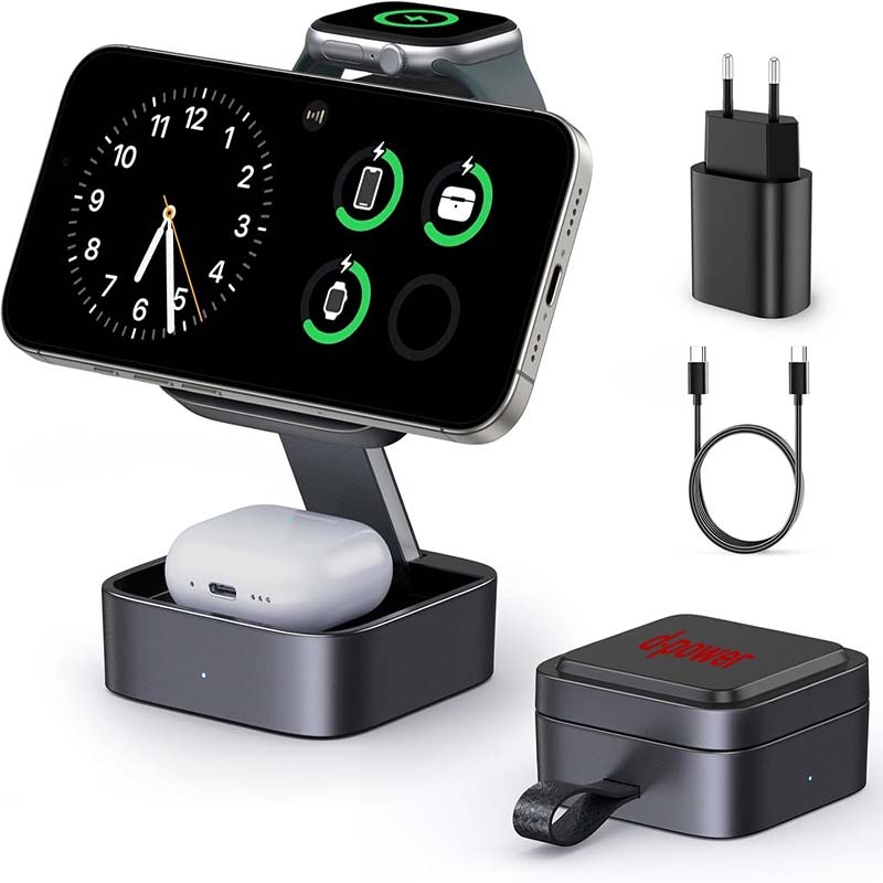 Station de Recharge 3-en-1 Magnétique Pliable pour Apple