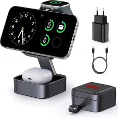 Station de Recharge 3-en-1 Magnétique Pliable pour Apple