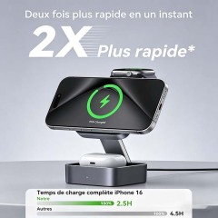 Station de Recharge 3-en-1 Magnétique Pliable pour Apple