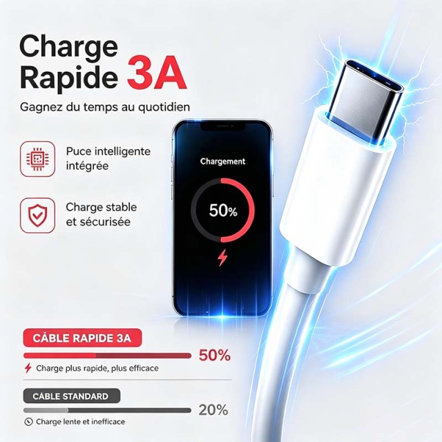 F9000 3A PD Charger, compatible with most USB-C fast chargers