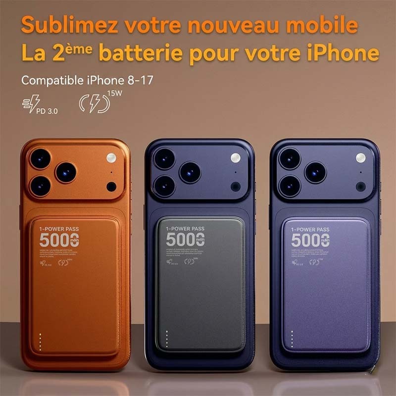 Batterie externe magnétique sans fil 5000mAh MH860
