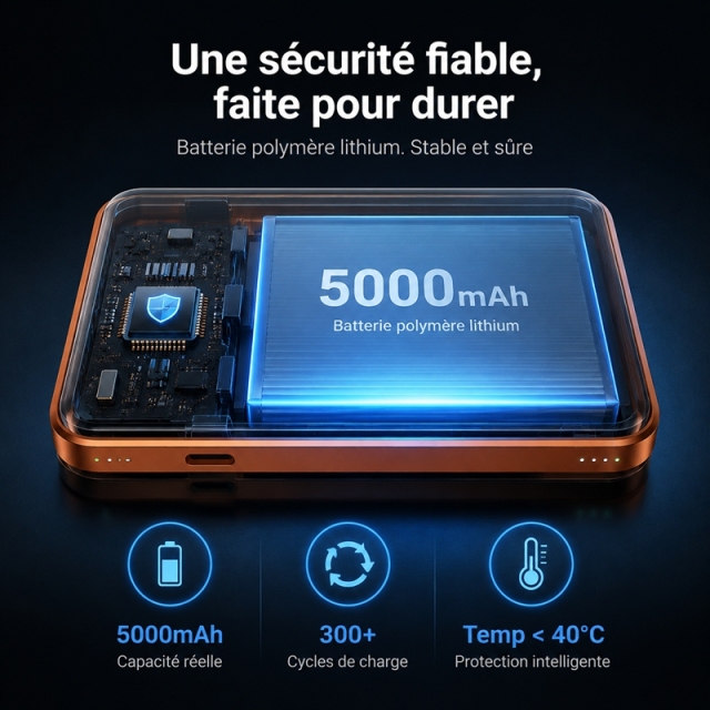 Batterie externe magnétique sans fil 5000mAh MH860