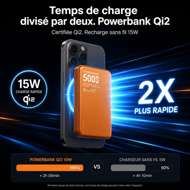 Batterie externe magnétique sans fil 5000mAh MH860
