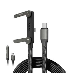 F9205  USB C to Lightning Cable, 27W PD Fast Charging Cord with Built-in Foldable Phone Stand, 360° Rotatable Braided Charger Cable, Right Angle Game-Friendly Design for iPhone iPad