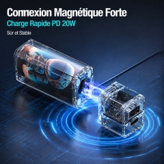 Batterie Externe Modulaire 5000 mAh avec Batterie Amovible, Charge Rapide 22,5 W et Modules Multifonctions