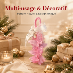 Pendentif parfumé en forme de papillon rose – diffuseur pour armoire et voiture avec perles délicates – pendentif parfumé artisanal longue durée, un cadeau de Noël romantique parfait.