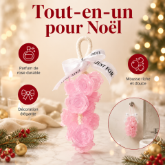 Grappe de Savons Parfumés en Forme de Roses Rose Poudré – Savon Suspendu Translucide à la Rose avec Corde – Idée Cadeau Originale & Raffinée pour Femme, Décoration & Soin du Corps