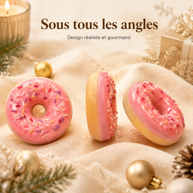 Lot de Savons Artisanaur en Forme de Donuts – Savons Gourmands Parfumés avec Glaçage & Pépites – Mousse Riche & Hydratante pour Mains et Corps – Idée Cadeau Originale & Fun pour Noël et Anniversaire