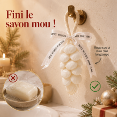 Savon Artisanal Parfumè Suspendu en Forme de Coquillage – Savon Parfumé aux Huiles Essentielles avec Corde de Suspension – Idée Cadeau de Noël Élégante, Décoration & Diffuseur de Parfum pour Salle de Bain et Armoire