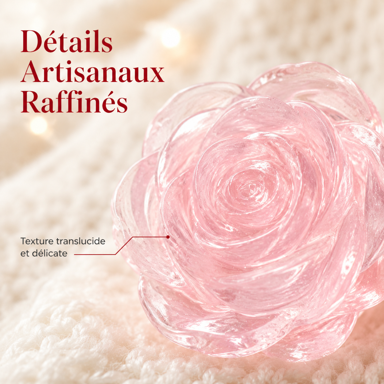Grappe de Savons Parfumés en Forme de Roses Rose Poudré – Savon Suspendu Translucide à la Rose avec Corde – Idée Cadeau Originale & Raffinée pour Femme, Décoration & Soin du Corps