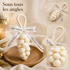 Savon Artisanal Parfumè Suspendu en Forme de Coquillage – Savon Parfumé aux Huiles Essentielles avec Corde de Suspension – Idée Cadeau de Noël Élégante, Décoration & Diffuseur de Parfum pour Salle de Bain et Armoire