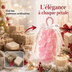 Grappe de Savons Parfumés en Forme de Roses Rose Poudré – Savon Suspendu Translucide à la Rose avec Corde – Idée Cadeau Originale & Raffinée pour Femme, Décoration & Soin du Corps