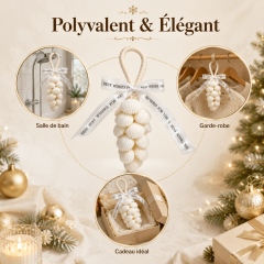Savon Artisanal Parfumè Suspendu en Forme de Coquillage – Savon Parfumé aux Huiles Essentielles avec Corde de Suspension – Idée Cadeau de Noël Élégante, Décoration & Diffuseur de Parfum pour Salle de Bain et Armoire