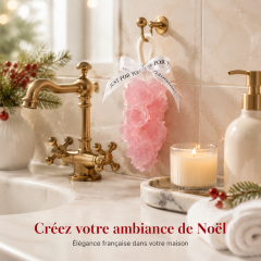 Grappe de Savons Parfumés en Forme de Roses Rose Poudré – Savon Suspendu Translucide à la Rose avec Corde – Idée Cadeau Originale & Raffinée pour Femme, Décoration & Soin du Corps