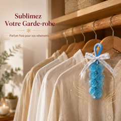 Grappe de Savons Parfumé Bleu Azur en Forme de Roses – Pendentif Aromatique Suspendu Translucide pour Maison, Armoire & Sapin de Noël – Idée Cadeau Féerique & Décoration Élégante
