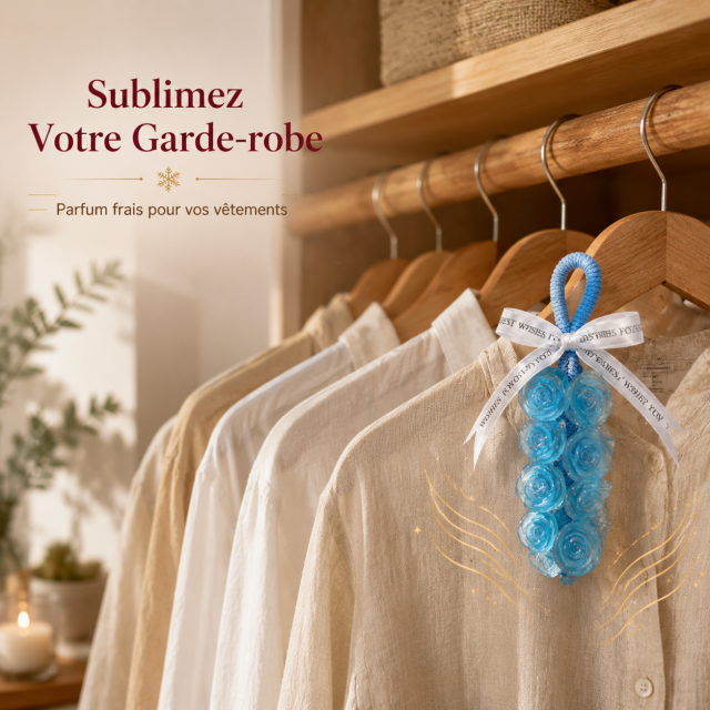 Grappe de Savons Parfumé Bleu Azur en Forme de Roses – Pendentif Aromatique Suspendu Translucide pour Maison, Armoire & Sapin de Noël – Idée Cadeau Féerique & Décoration Élégante
