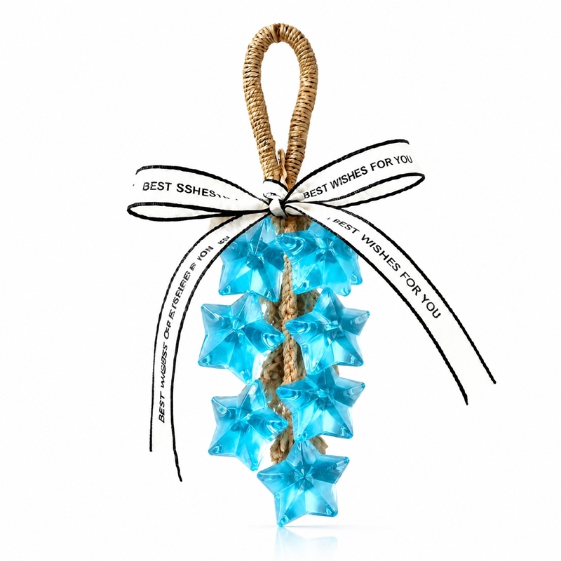 Guirlande de Savon Suspendu en Étoiles Bleues Transparentes, Savon de Bain Parfumé Artisanal Forme Étoile de Noël avec Boucle en Rotin, Savon Décoratif Séchage Rapide Anti-Fonte, Cadeau Unique de Noël pour Déco Salle de Bain, Anniversaire et Pendaison