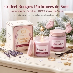 Lavender Vanilla Soy Aromatherapy Candle 3.5oz Mini Pink Frosted Glass Jar with Aluminum Lid, 100% Natural Smokeless Paraffin-Free Wax, Relaxing Sleep Scent Portable Candle, Elegant Christmas Secret Santa Gift for Women