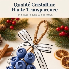 Savon Artisanal Suspendu en Grappe de Myrtilles, Savon de Bain Forme 3D Fruit pour Visage Mains Corps, Boucle en Rotin Séchage Rapide Anti-Fonte, Savon Parfumé Décoratif Cadeau Unique Noël Anniversaire Pendaison