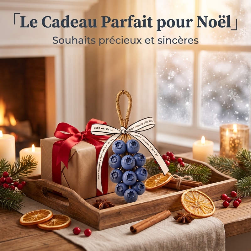 Savon Artisanal Suspendu en Grappe de Myrtilles, Savon de Bain Forme 3D Fruit pour Visage Mains Corps, Boucle en Rotin Séchage Rapide Anti-Fonte, Savon Parfumé Décoratif Cadeau Unique Noël Anniversaire Pendaison