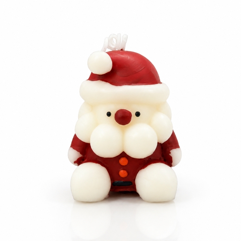 Bougie parfumée artisanale Père Noël sculpture 3D, cire de soja haut de gamme sans fumée parfum chaud vanille cannelle, déco de table style ins mignonne, ornement suspendu sapin de Noël, cadeau ambiance chaleureuse veille de Noël