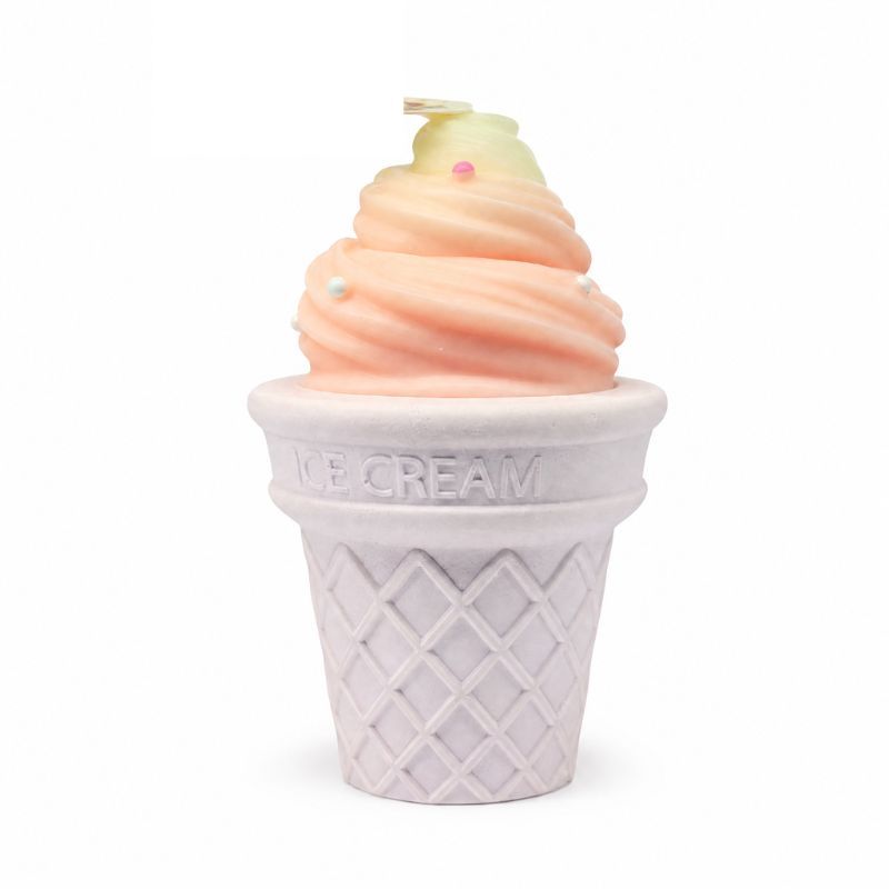 Bougie parfumée créative en cornet de gaufre crème glacée, cire de soja 100% naturelle, mèche coton sans plomb sans fumée, décoration maison et cadeau de Noël original