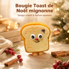 Handmade 3D Toast Shaped Soy Wax Candle, Milk Bread Fragrance Smokeless Non-Toxic Aroma Candle, Kawaii Table Decor & Unique Holiday Present
