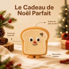 Handmade 3D Toast Shaped Soy Wax Candle, Milk Bread Fragrance Smokeless Non-Toxic Aroma Candle, Kawaii Table Decor & Unique Holiday Present