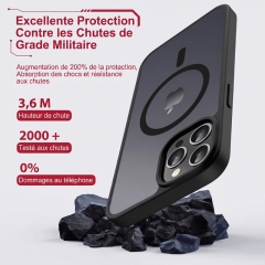 KC26 Coque iPhone Magnétique Mate Compatible MagSafe, Antichoc Norme Militaire