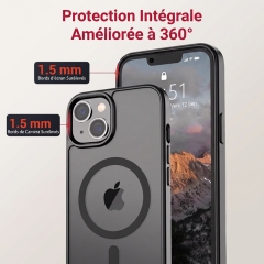 KC26 Coque iPhone Magnétique Mate Compatible MagSafe, Antichoc Norme Militaire